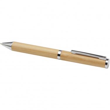 Logo trade corporate gifts image of: Apolys bamboo ballpoint and rollerball pen gift set 